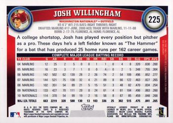 2011 Topps #225 Josh Willingham Back