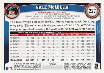 2011 Topps #227 Nate McLouth Back