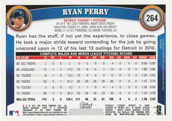 2011 Topps #264 Ryan Perry Back