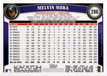 2011 Topps #286 Melvin Mora Back