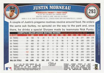 2011 Topps #293 Justin Morneau Back