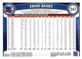 2011 Topps #247 Ernie Banks Back