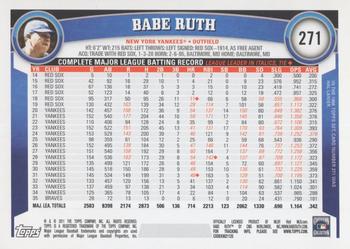 2011 Topps #271 Babe Ruth Back