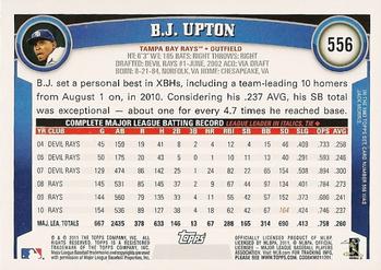 2011 Topps #556 B.J. Upton Back