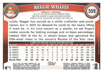2011 Topps #559 Reggie Willits Back