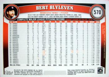 2011 Topps #570 Bert Blyleven Back