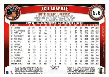 2011 Topps #576 Jed Lowrie Back