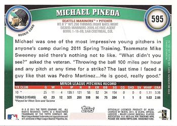 2011 Topps #595 Michael Pineda Back