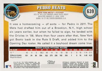 2011 Topps #639 Pedro Beato Back