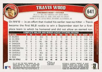 2011 Topps #641 Travis Wood Back