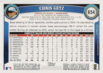 2011 Topps #654 Chris Getz Back