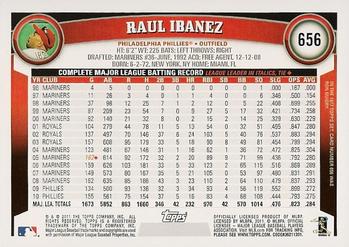 2011 Topps #656 Raul Ibanez Back