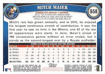 2011 Topps #658 Mitch Maier Back