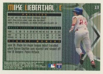 1995 Finest - Refractors #13 Mike Lieberthal Back