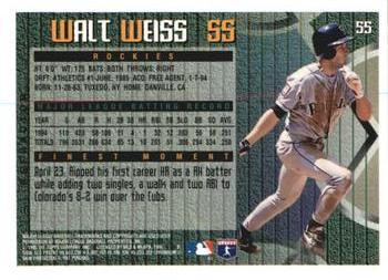 1995 Finest - Refractors #55 Walt Weiss Back