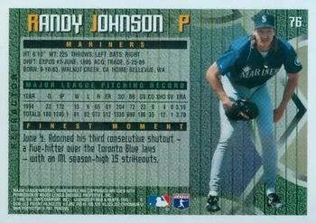 1995 Finest - Refractors #76 Randy Johnson Back