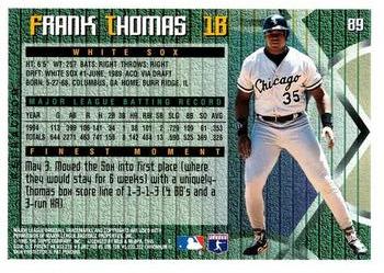 1995 Finest - Refractors #89 Frank Thomas Back