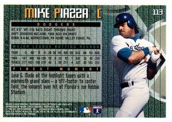 1995 Finest - Refractors #113 Mike Piazza Back