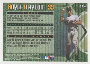 1995 Finest - Refractors #134 Royce Clayton Back