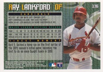 1995 Finest - Refractors #136 Ray Lankford Back
