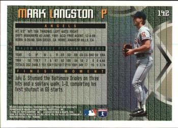 1995 Finest - Refractors #142 Mark Langston Back