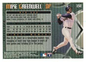 1995 Finest - Refractors #152 Mike Greenwell Back