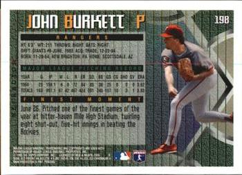 1995 Finest - Refractors #198 John Burkett Back