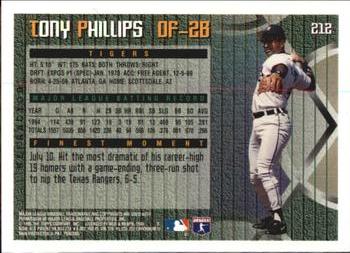 1995 Finest - Refractors #212 Tony Phillips Back