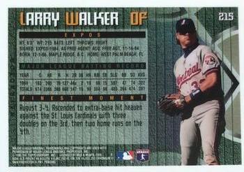 1995 Finest - Refractors #215 Larry Walker Back