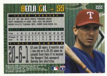 1995 Finest - Refractors #222 Benji Gil Back