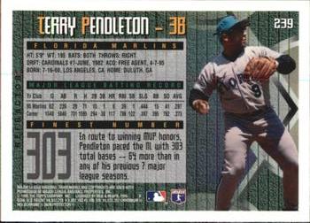 1995 Finest - Refractors #239 Terry Pendleton Back