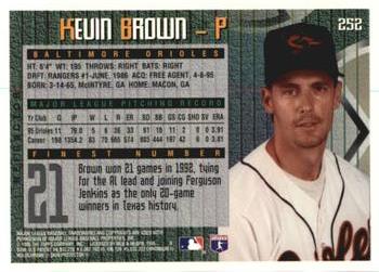 1995 Finest - Refractors #252 Kevin Brown Back