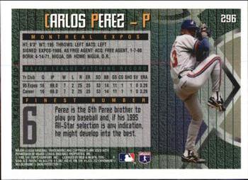1995 Finest - Refractors #296 Carlos Perez Back