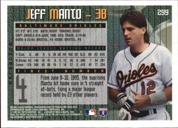 1995 Finest - Refractors #299 Jeff Manto Back