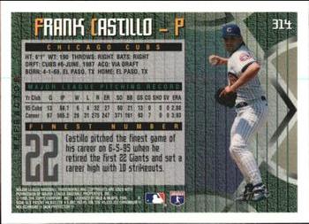1995 Finest - Refractors #314 Frank Castillo Back