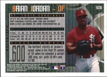 1995 Finest - Refractors #326 Brian Jordan Back