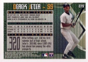 1995 Finest - Refractors #279 Derek Jeter Back