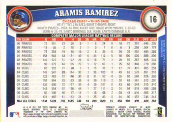 2011 Topps - Diamond Anniversary #16 Aramis Ramirez Back