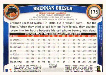 2011 Topps - Diamond Anniversary #175 Brennan Boesch Back