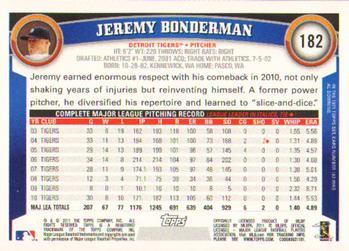 2011 Topps - Diamond Anniversary #182 Jeremy Bonderman Back
