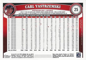 2011 Topps - Diamond Anniversary #25 Carl Yastrzemski Back