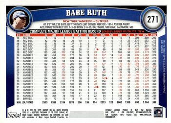 2011 Topps - Diamond Anniversary #271 Babe Ruth Back