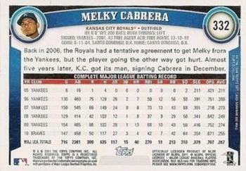 2011 Topps - Diamond Anniversary #332 Melky Cabrera Back