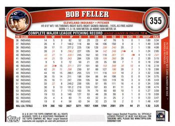 2011 Topps - Diamond Anniversary #355 Bob Feller Back