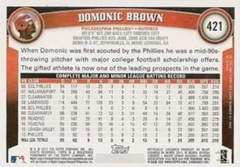 2011 Topps - Diamond Anniversary #421 Domonic Brown Back