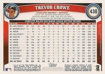 2011 Topps - Diamond Anniversary #430 Trevor Crowe Back