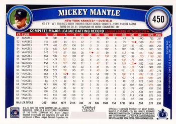 2011 Topps - Diamond Anniversary #450 Mickey Mantle Back