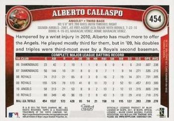 2011 Topps - Diamond Anniversary #454 Alberto Callaspo Back