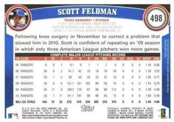 2011 Topps - Diamond Anniversary #498 Scott Feldman Back