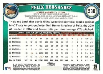 2011 Topps - Diamond Anniversary #530 Felix Hernandez Back